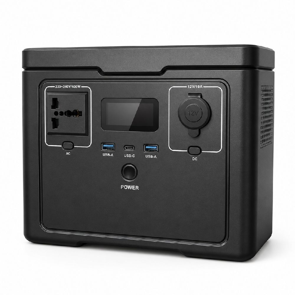 Imagen 2 del producto Estación de energía portátil ECO 600W, batería LiFePO4, pantalla LCD, 5 salidas, negro